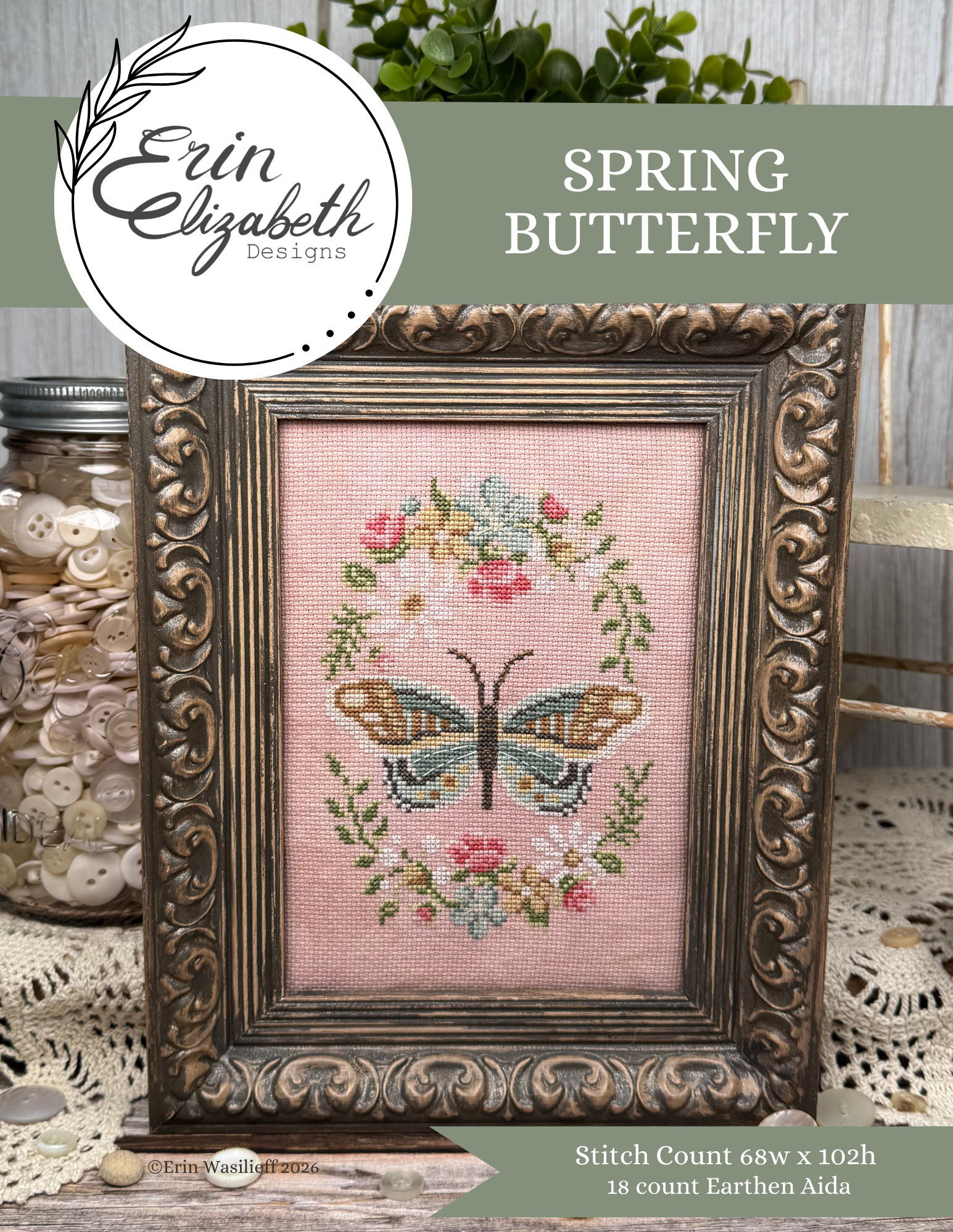 Spring Butterfly chart by Erin Elizabeth