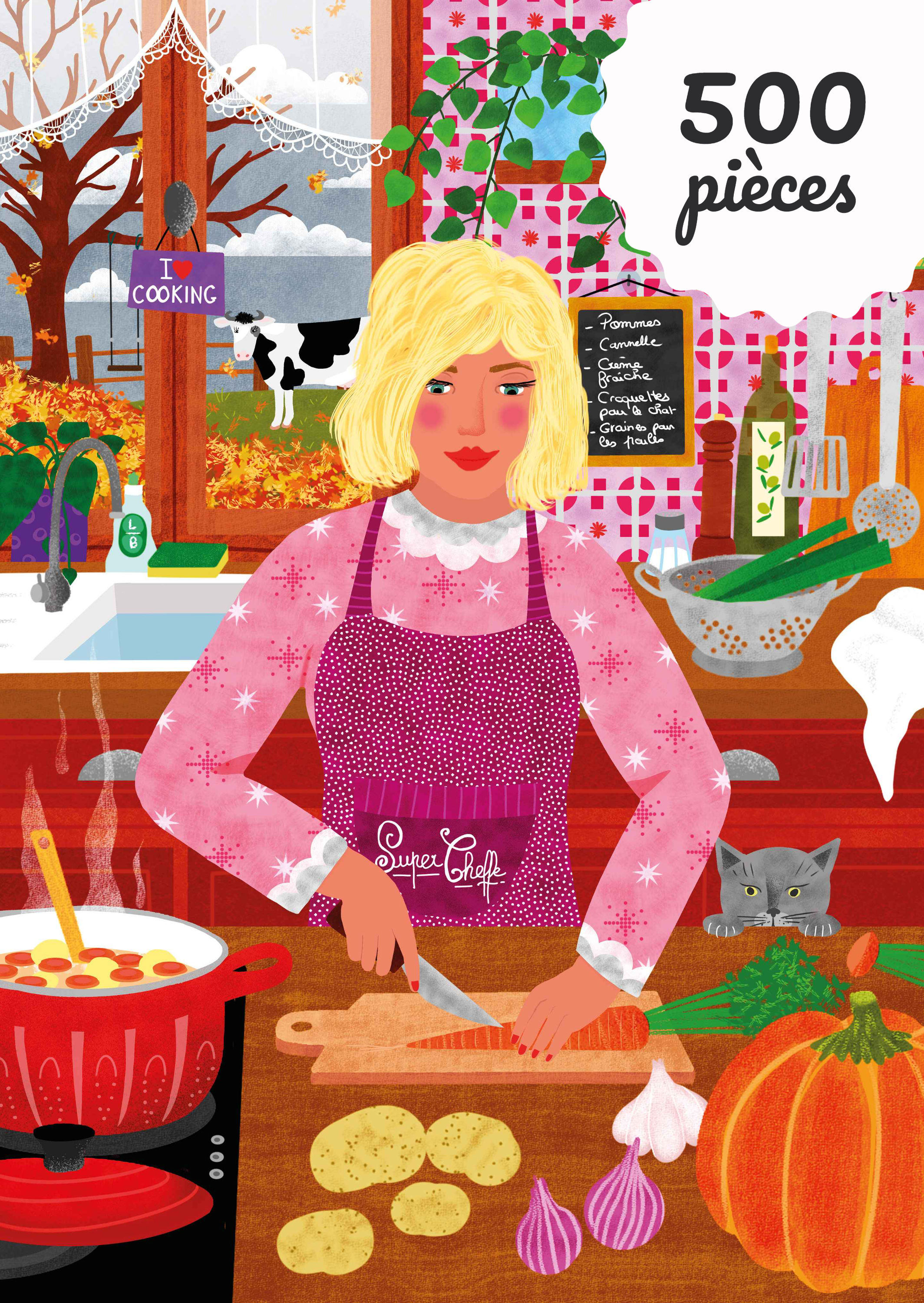 Puzzle illustré 500 pièces | Moment mijoté, cuisine d'antan
