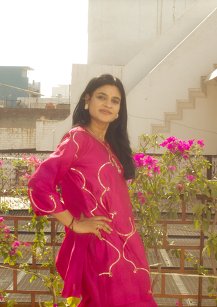 Gulnaar Pink Festive Kurta Set