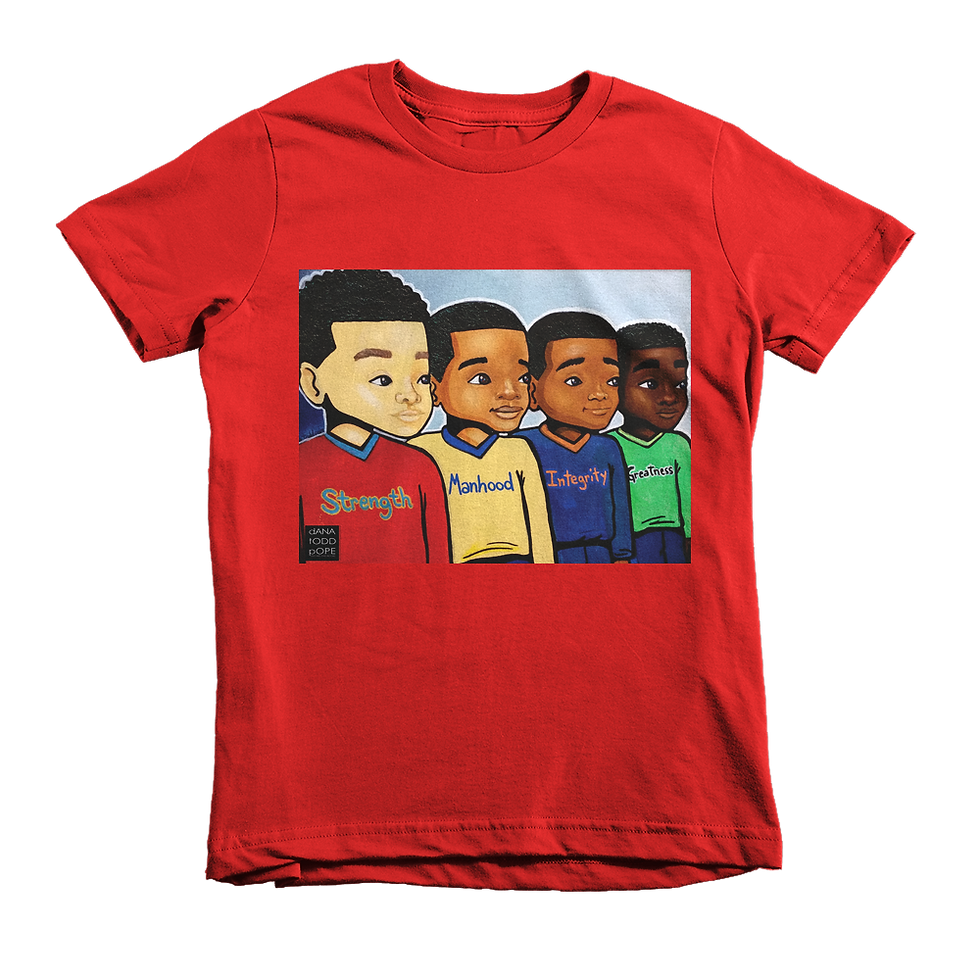 Thumbnail: "Stength, Manhood, Integrity, Greatness" Kid's Tee