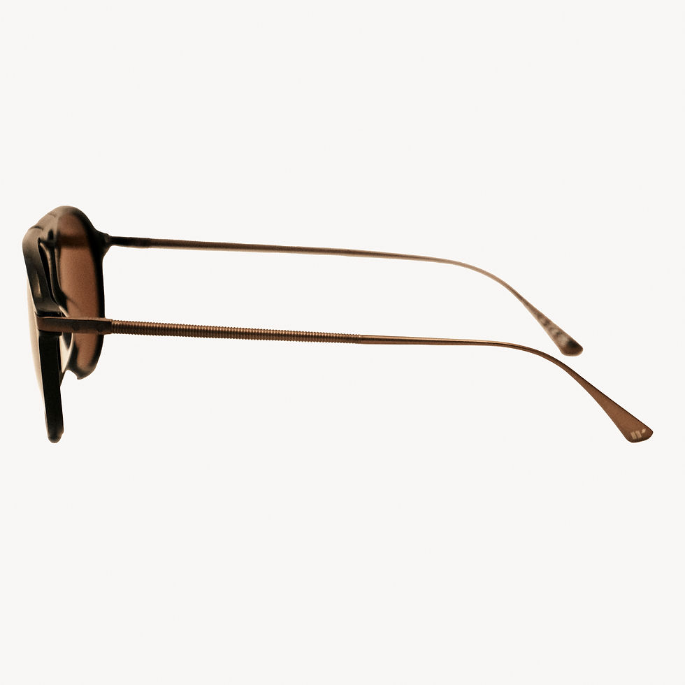 Thumbnail: Brown aviator sunglasses, side profile
