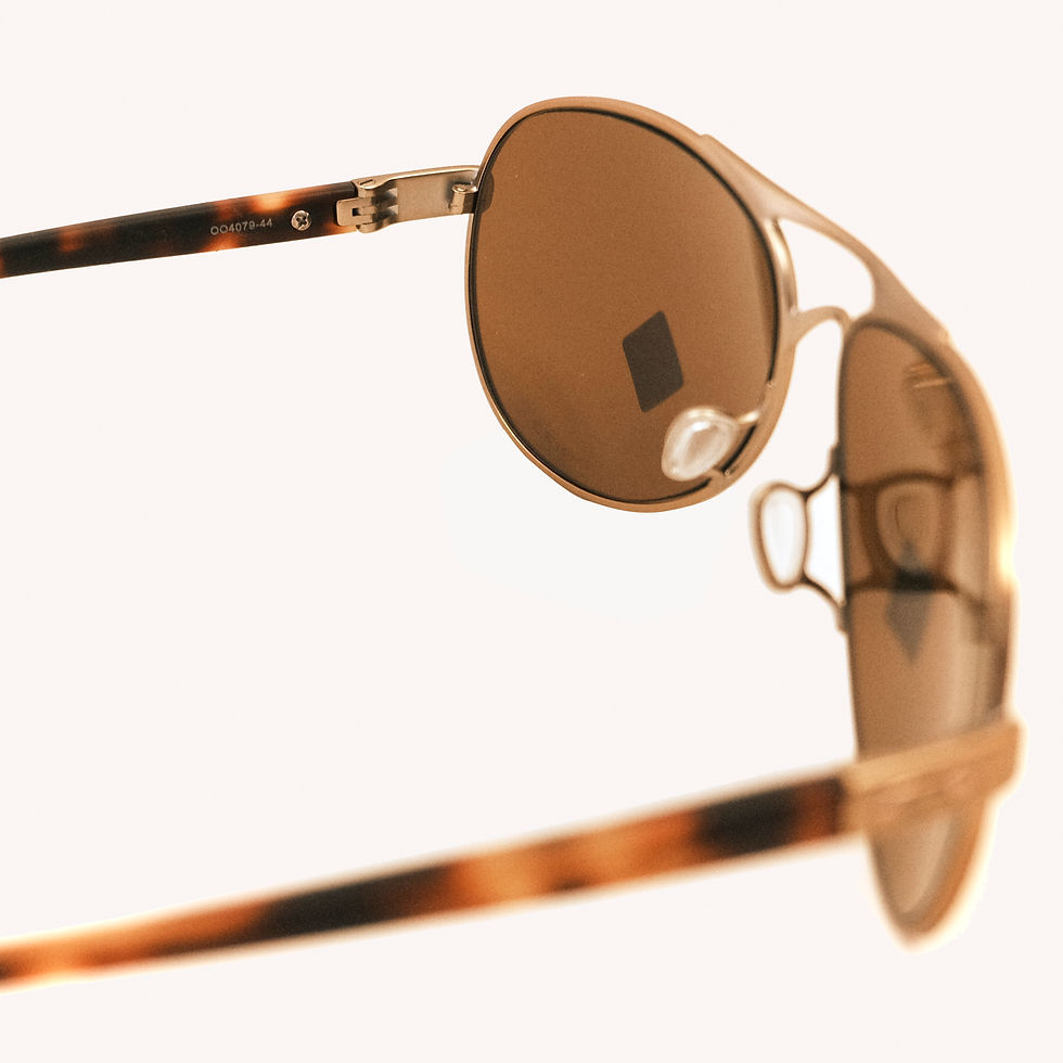 Thumbnail: Brown aviator sunglasses with tortoiseshell arms