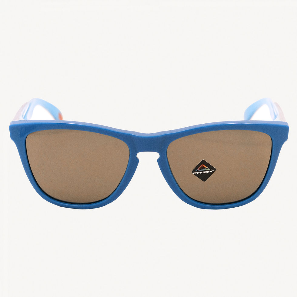 Blue Randolph Aviator sunglasses with brown lenses