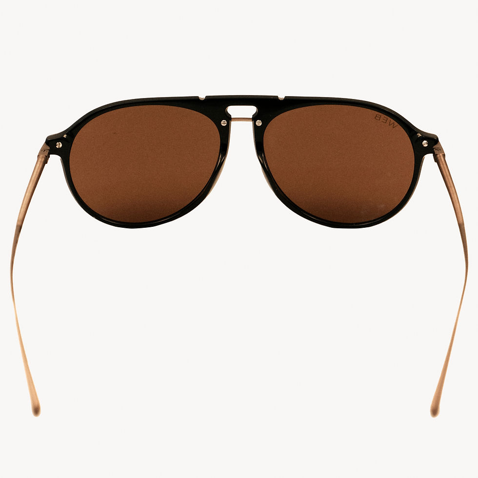 Thumbnail: Brown-lensed aviator sunglasses, back view