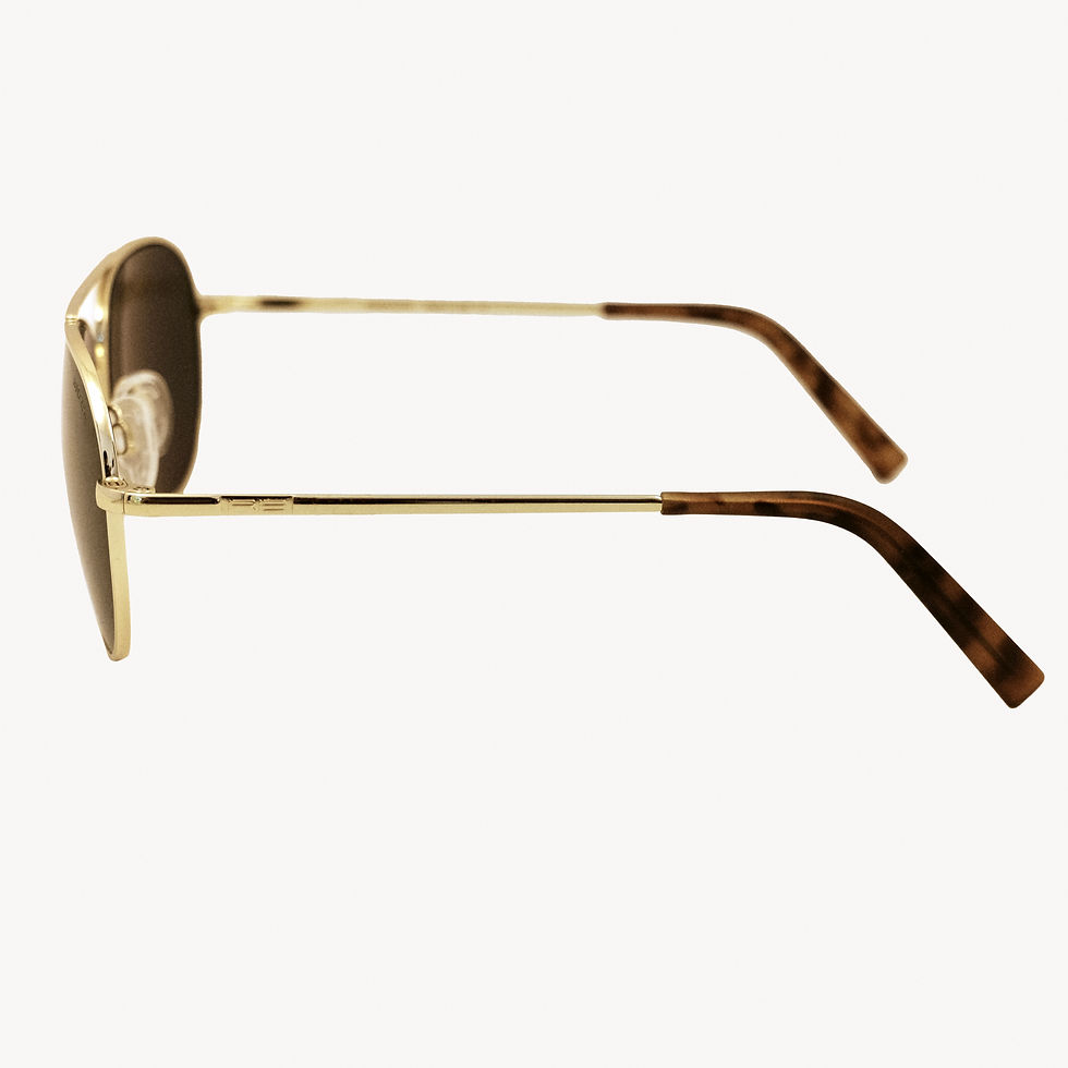 Thumbnail: Gold aviator sunglasses, side view