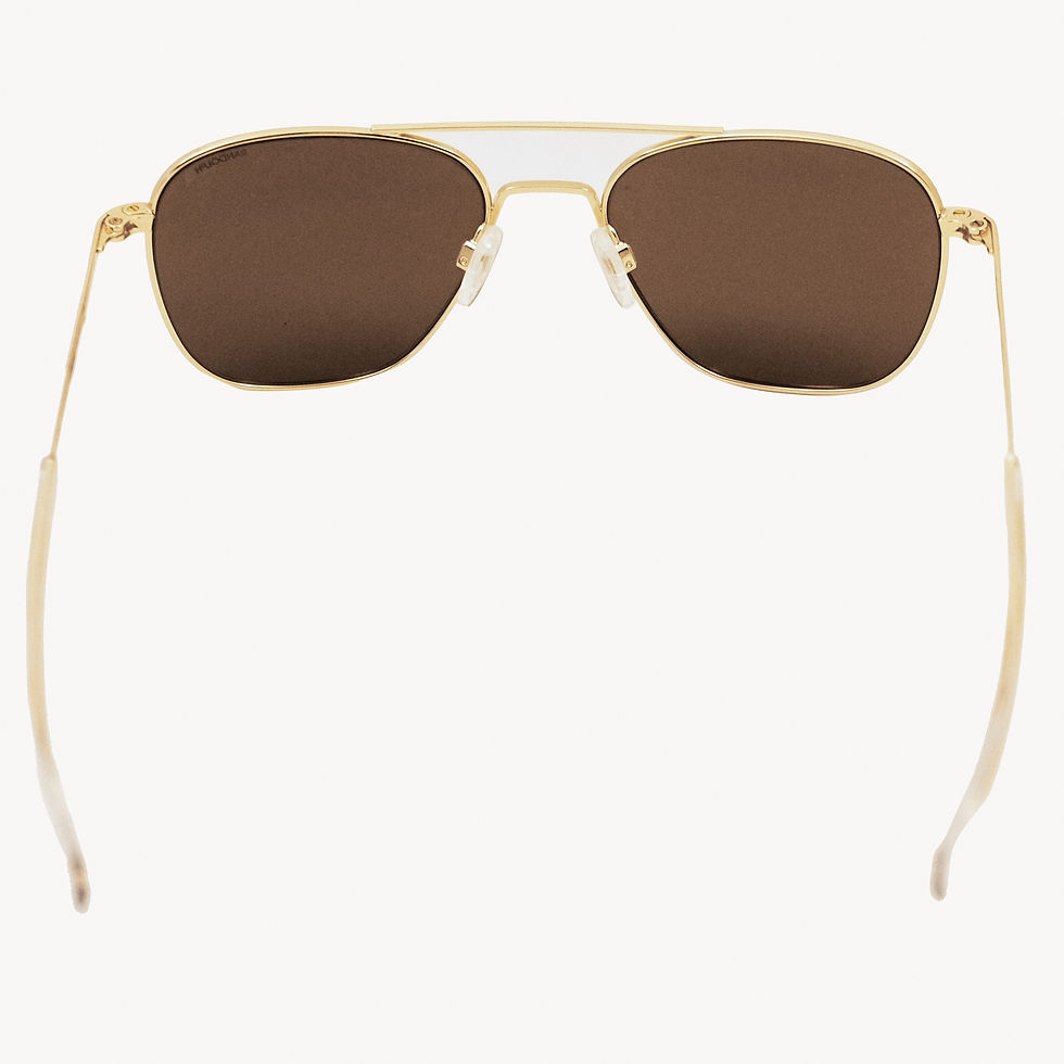 Thumbnail: Gold aviator sunglasses, brown lenses