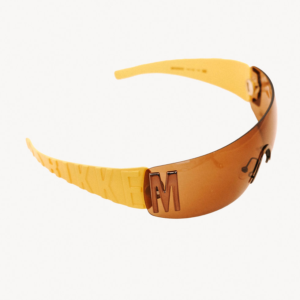 Thumbnail: Brown shield sunglasses with 'M' detail