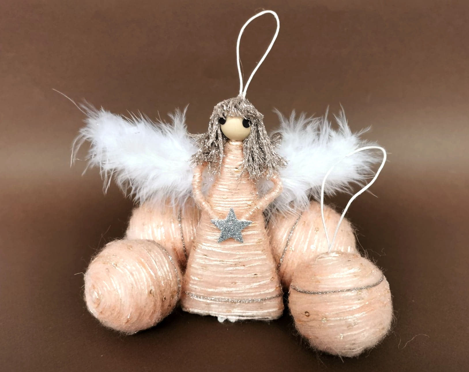 YaYo Set Angels and Balls Christmas Tree Ornaments - Light Pink
