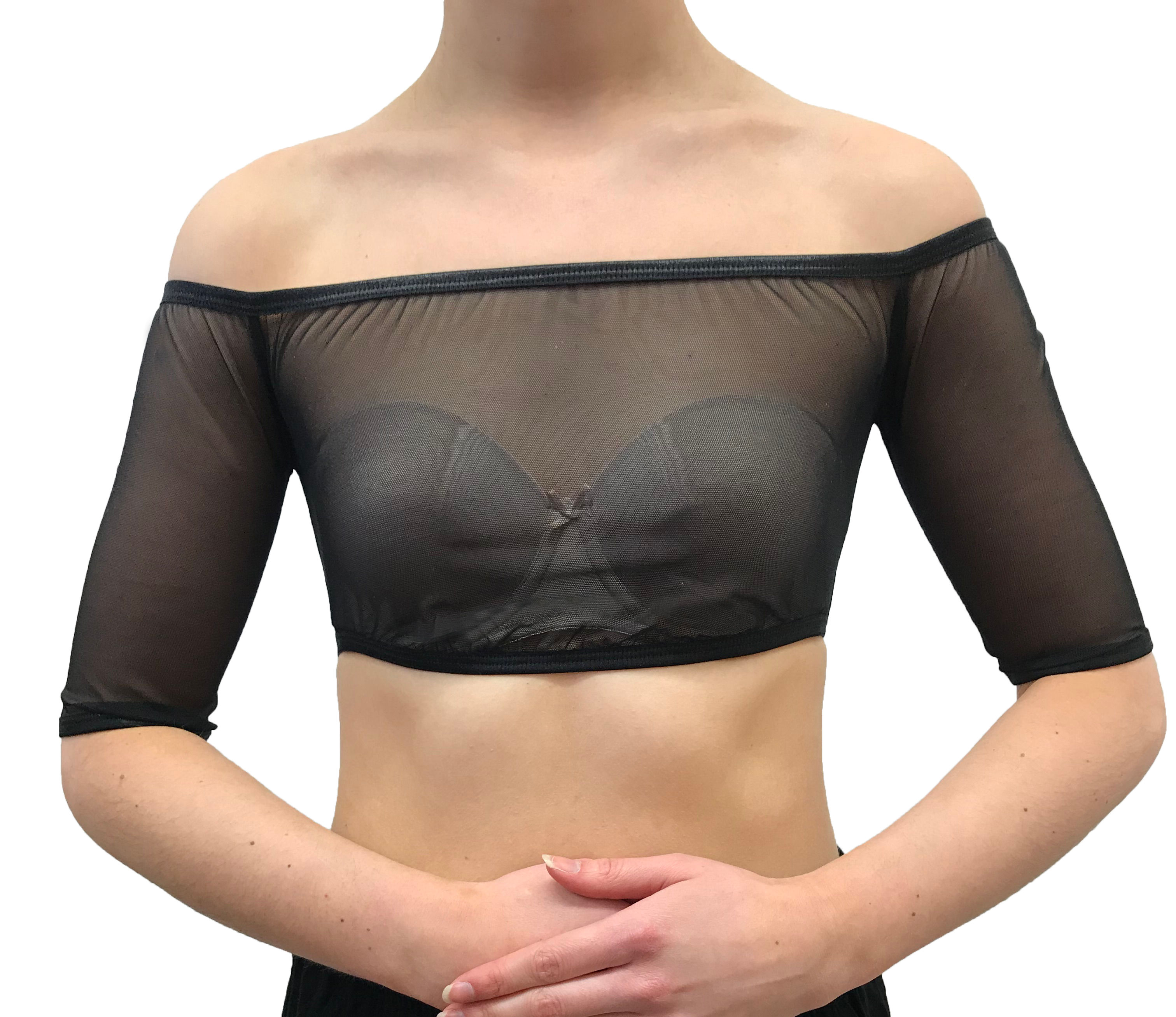 Bandeau-  Mesh Underdress Sleeve - Elbow Sleeve