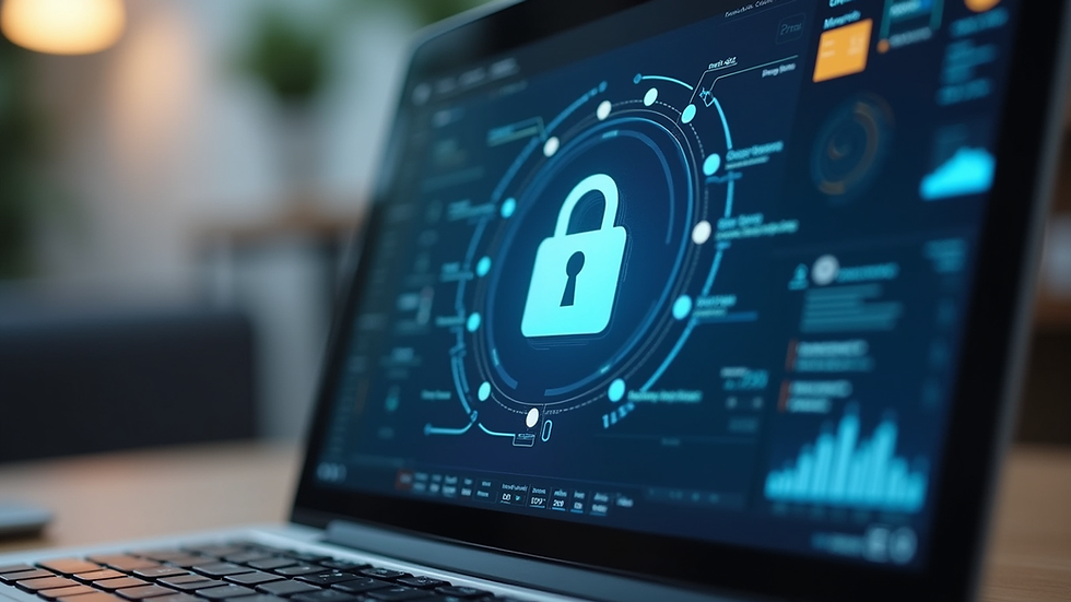 Close-up view of a secure online banking interface on a laptop screen