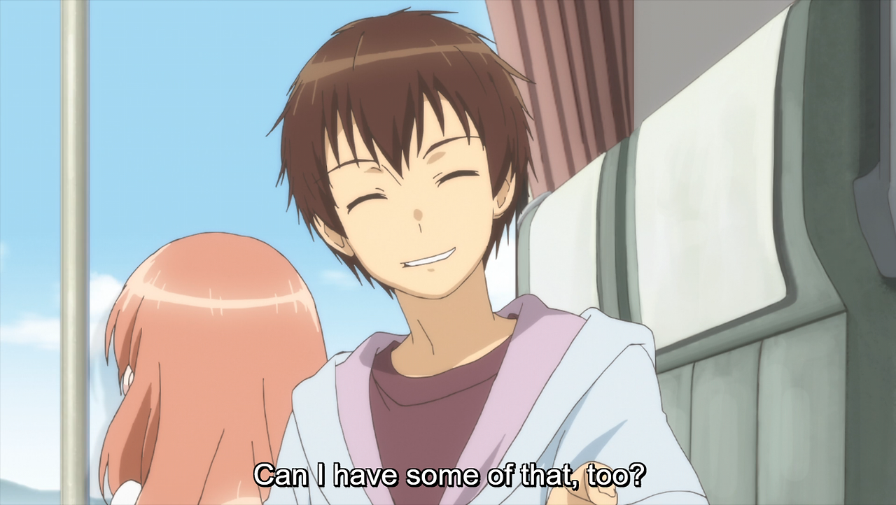 Kyon asking for chips. 