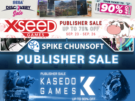 SEGA, XSEED, Spike Chunsoft and Kasedo Games are Having Publisher Sales on Steam
