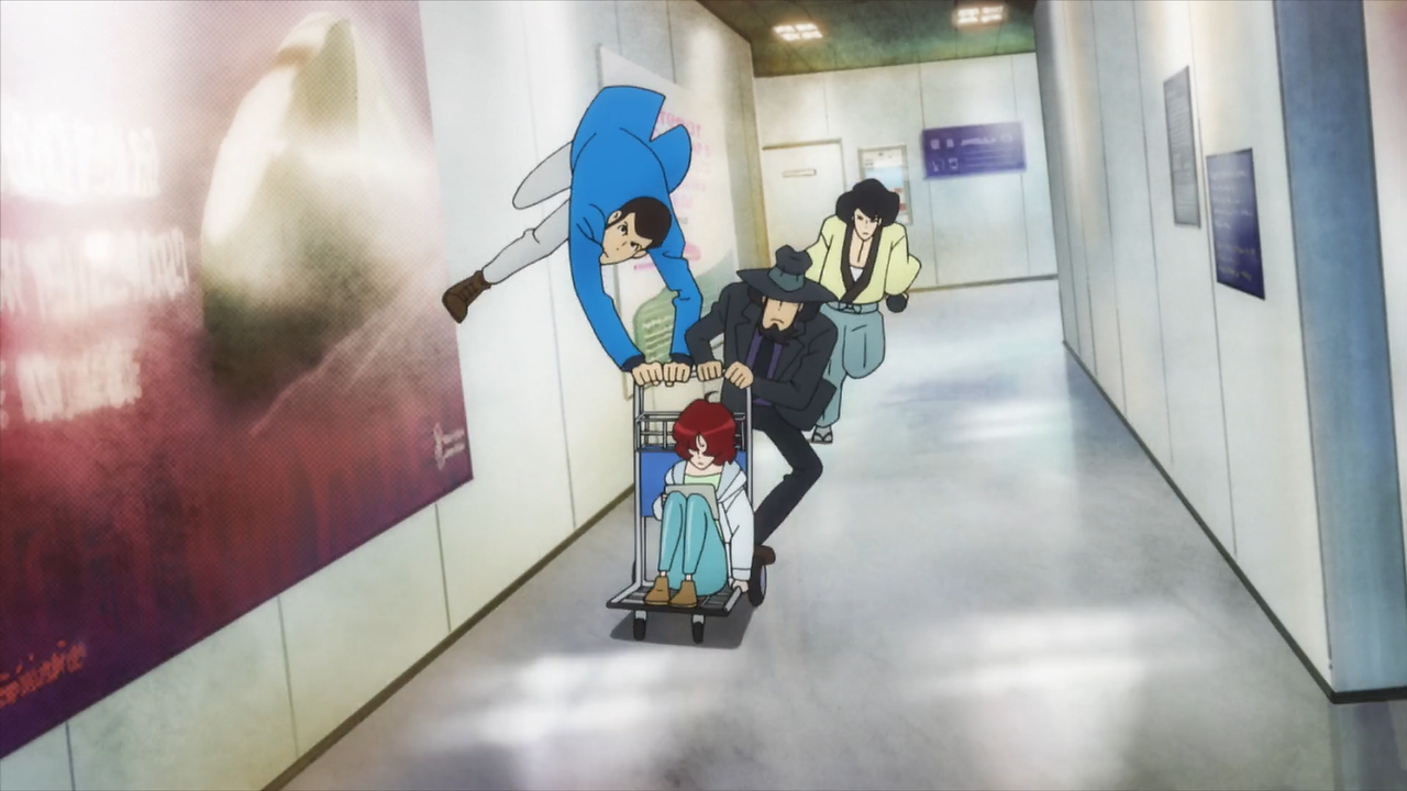 Fleeing the airport.