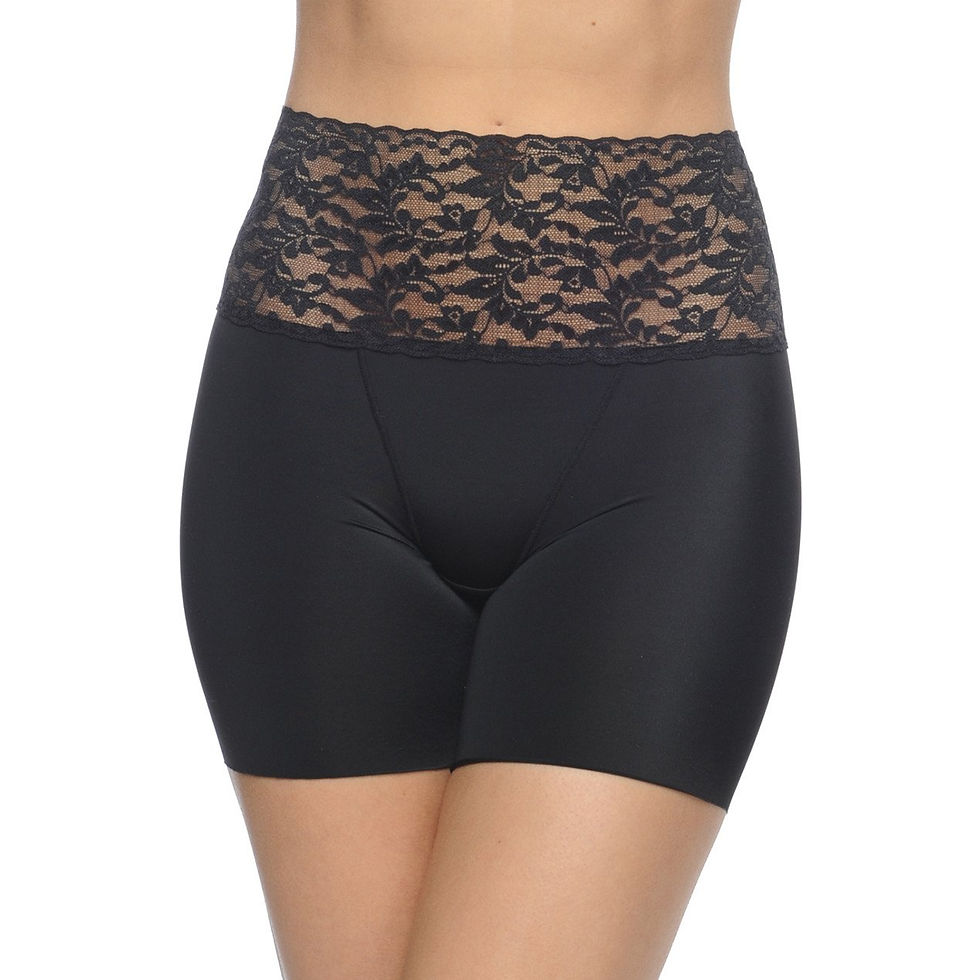 Thumbnail: Boy Short Slimmer With Lace Waist Band Black