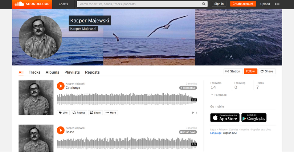 Moje utwory na SoundCloudzie
