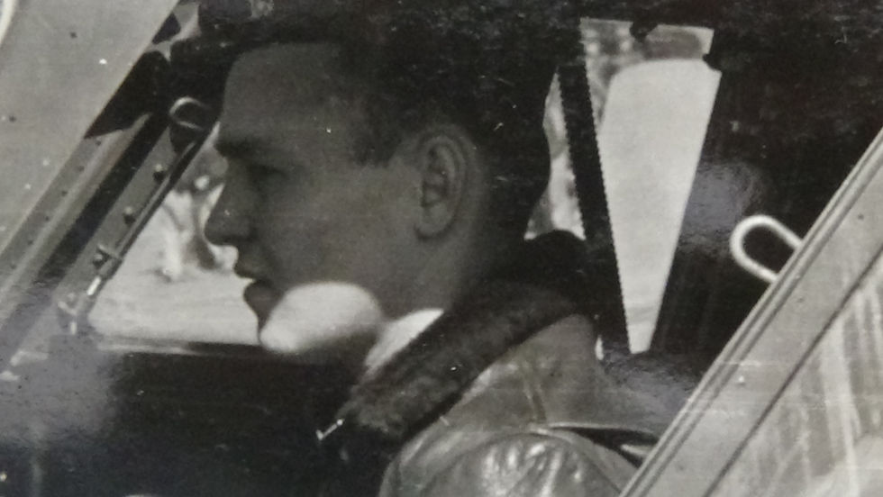 Pat in PV-1 cockpit