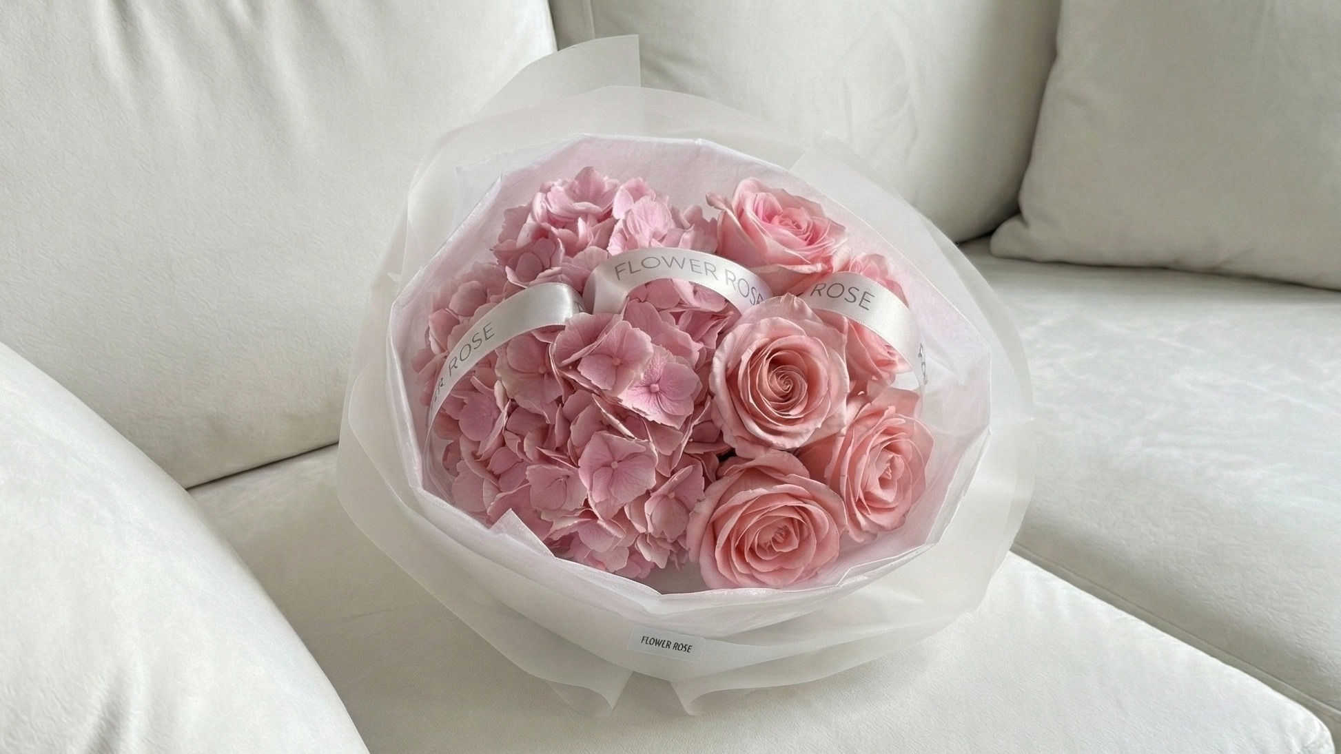 Pink Hydrangeas and Roses Bouquet