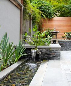 Stylish, contemporary garden water feature