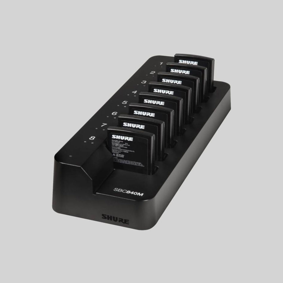 Shure SBC840M-PS 8-Bay, Networked, Battery-only Tray Charger