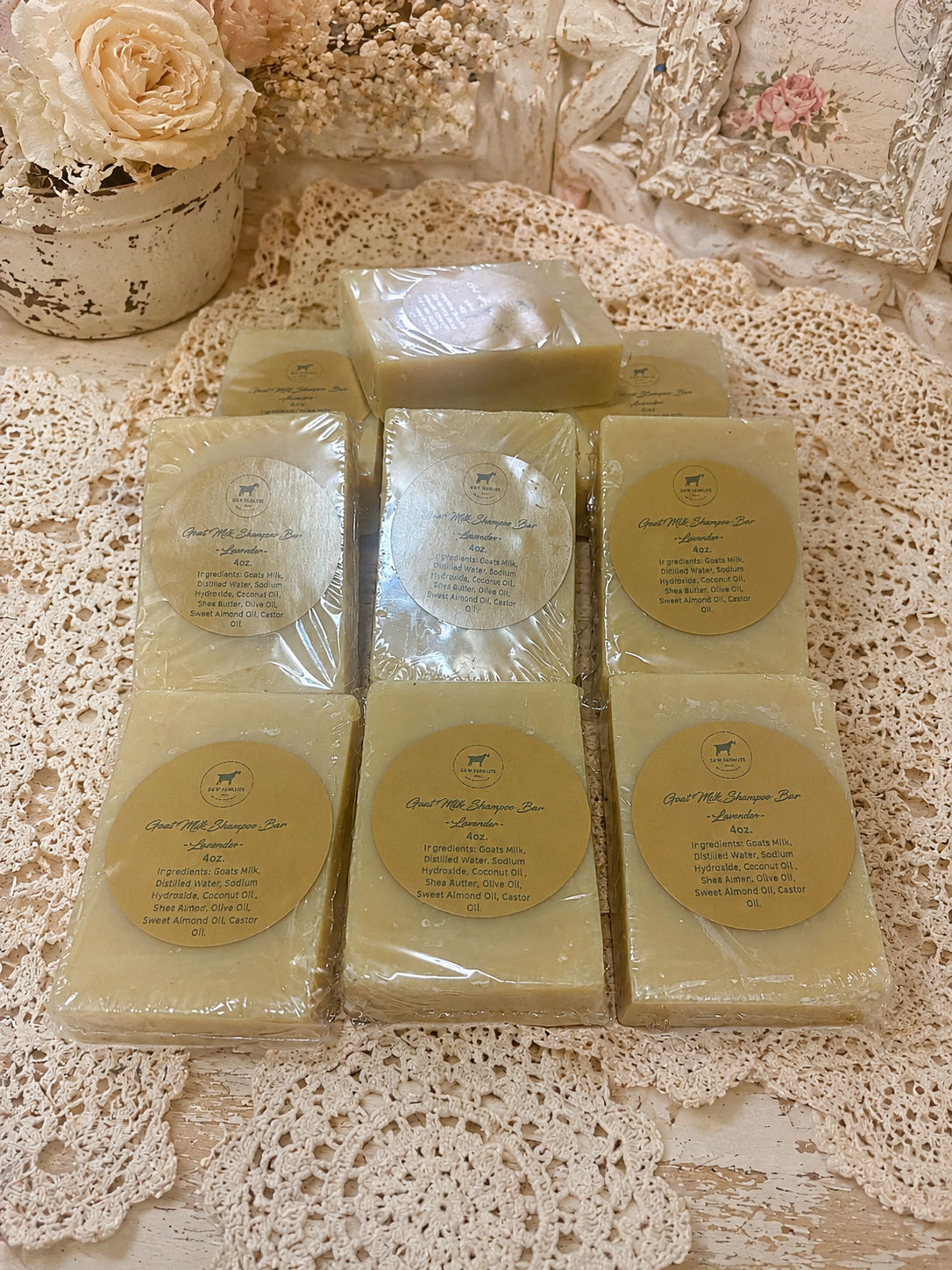 Natural Lavender Scented Goat Milk Shampoo Bars