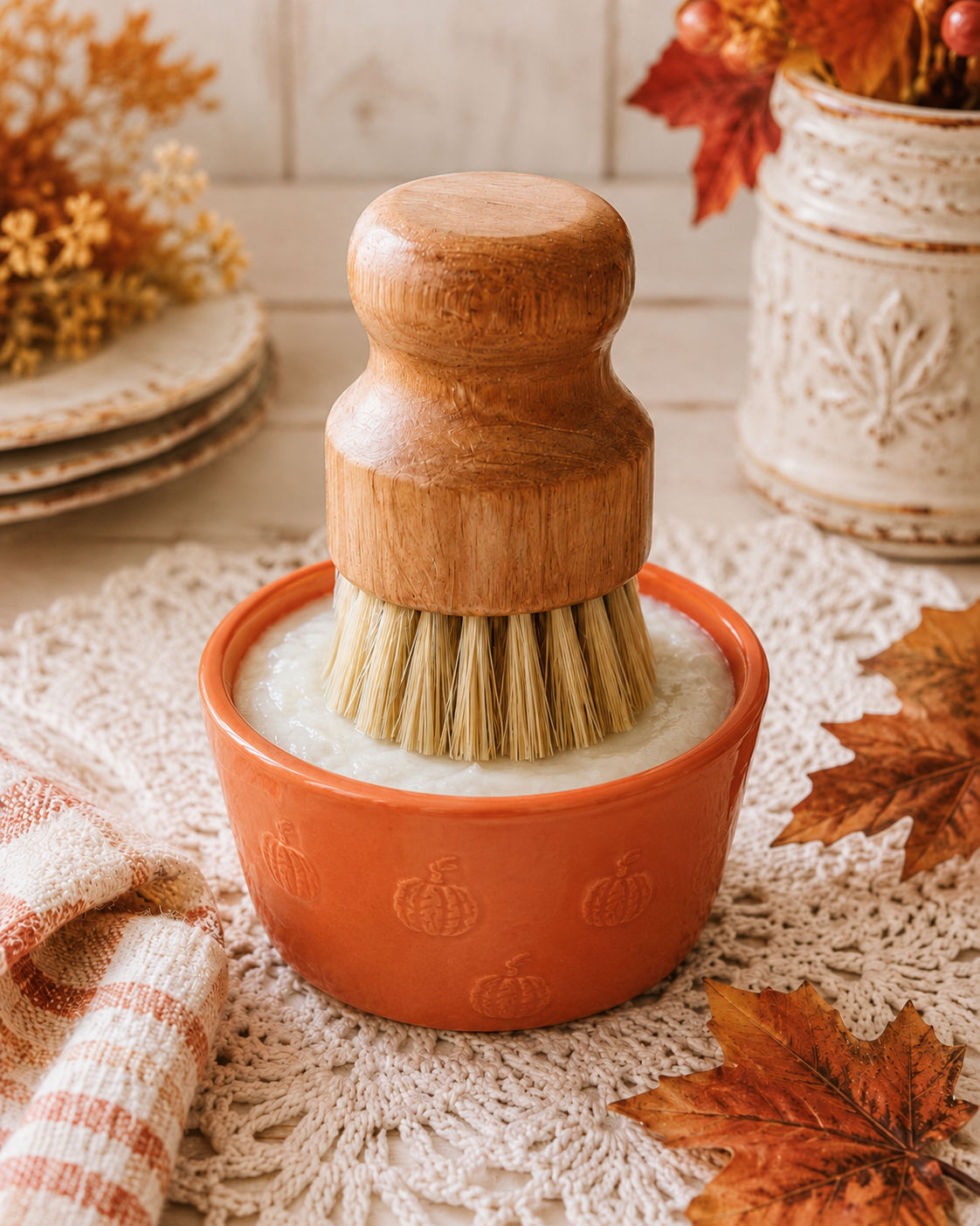 Lemongrass Scented Goat Milk Hard Dish Soap/Brush