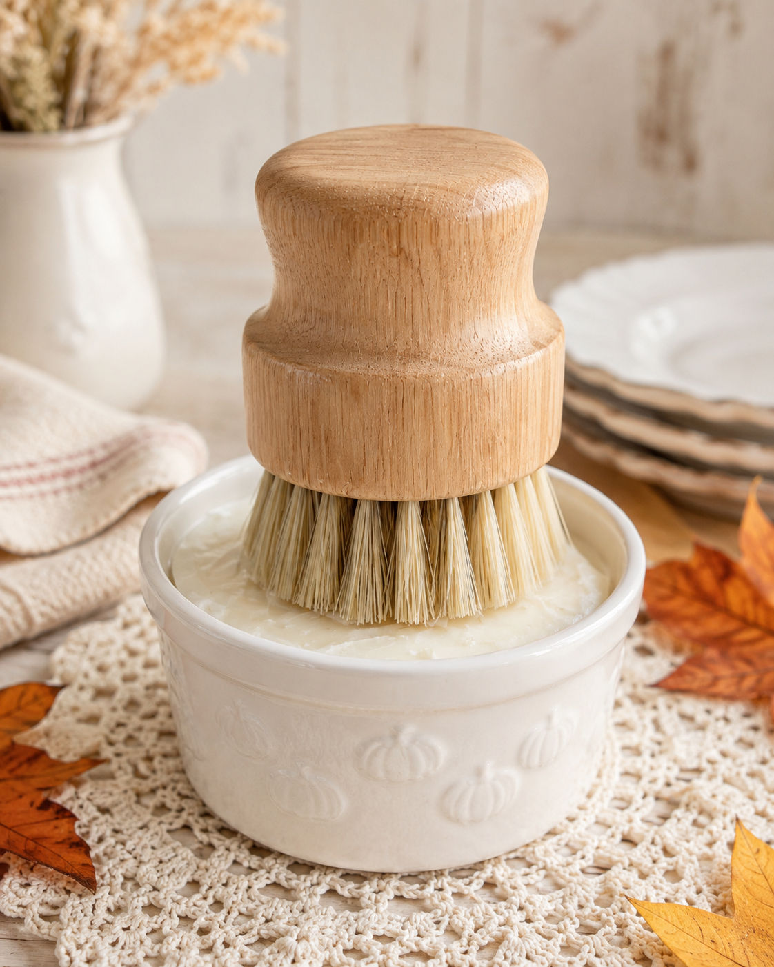 Orange Scented Goat Milk Hard Dish Soap/Brush