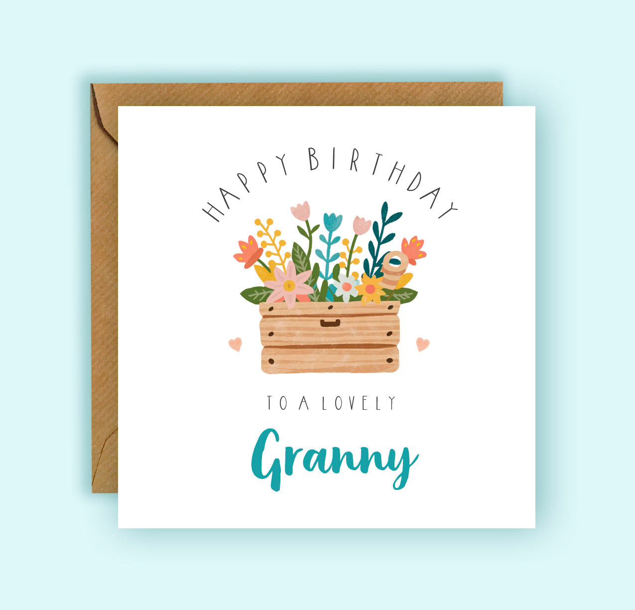 Granny Flower Box Birthday Card
