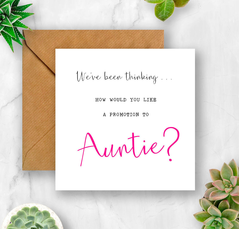 Promotion to Auntie Pregnancy Announcement Card