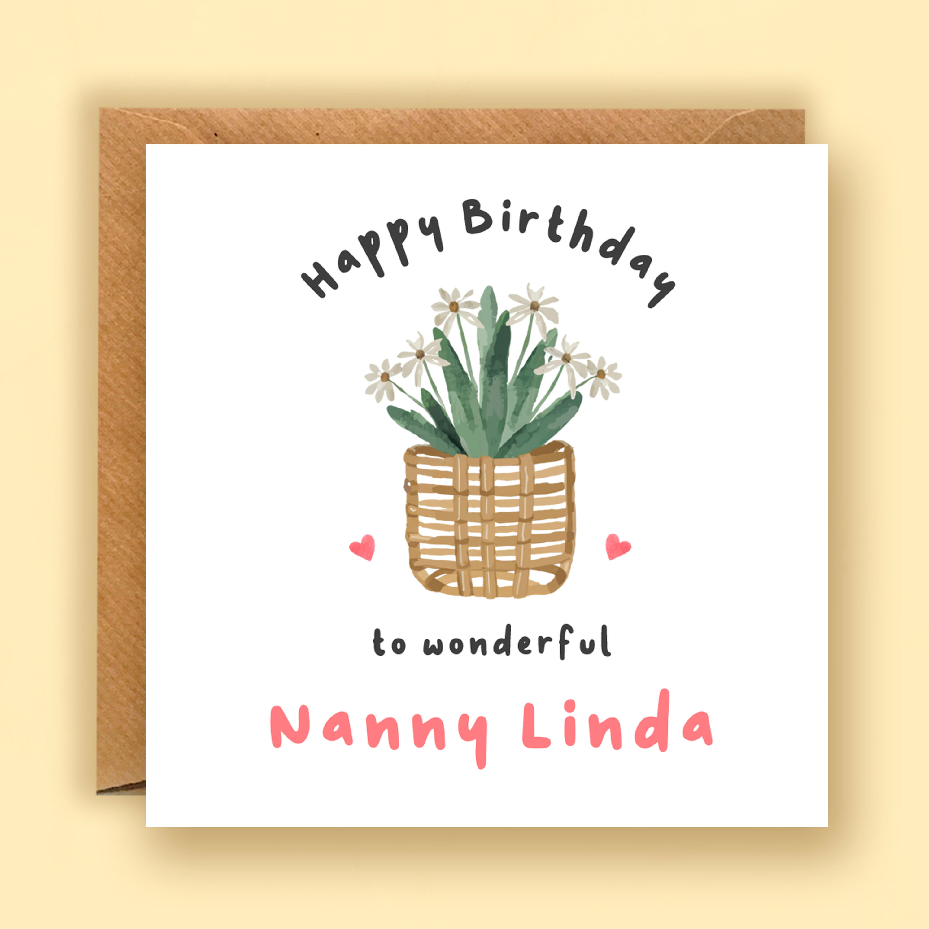 Personalised Nanny Birthday Rainbow Card