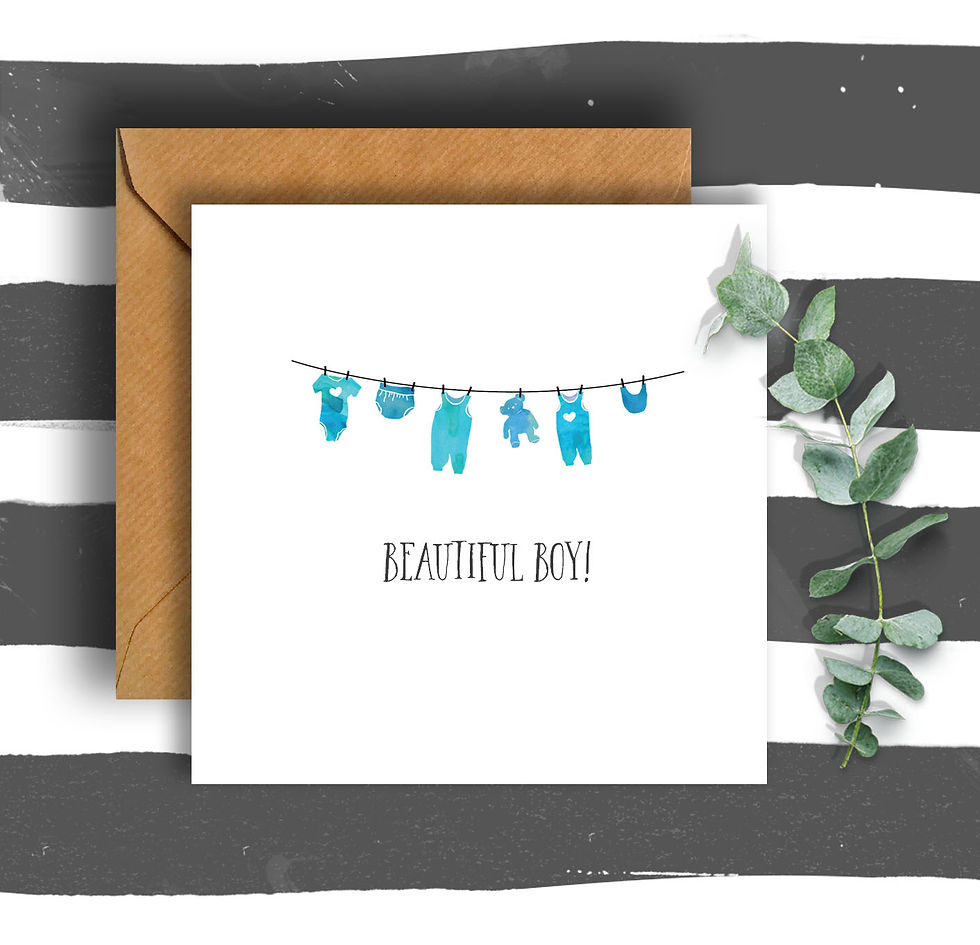 Thumbnail: Beautiful Boy Baby Washing Line Card
