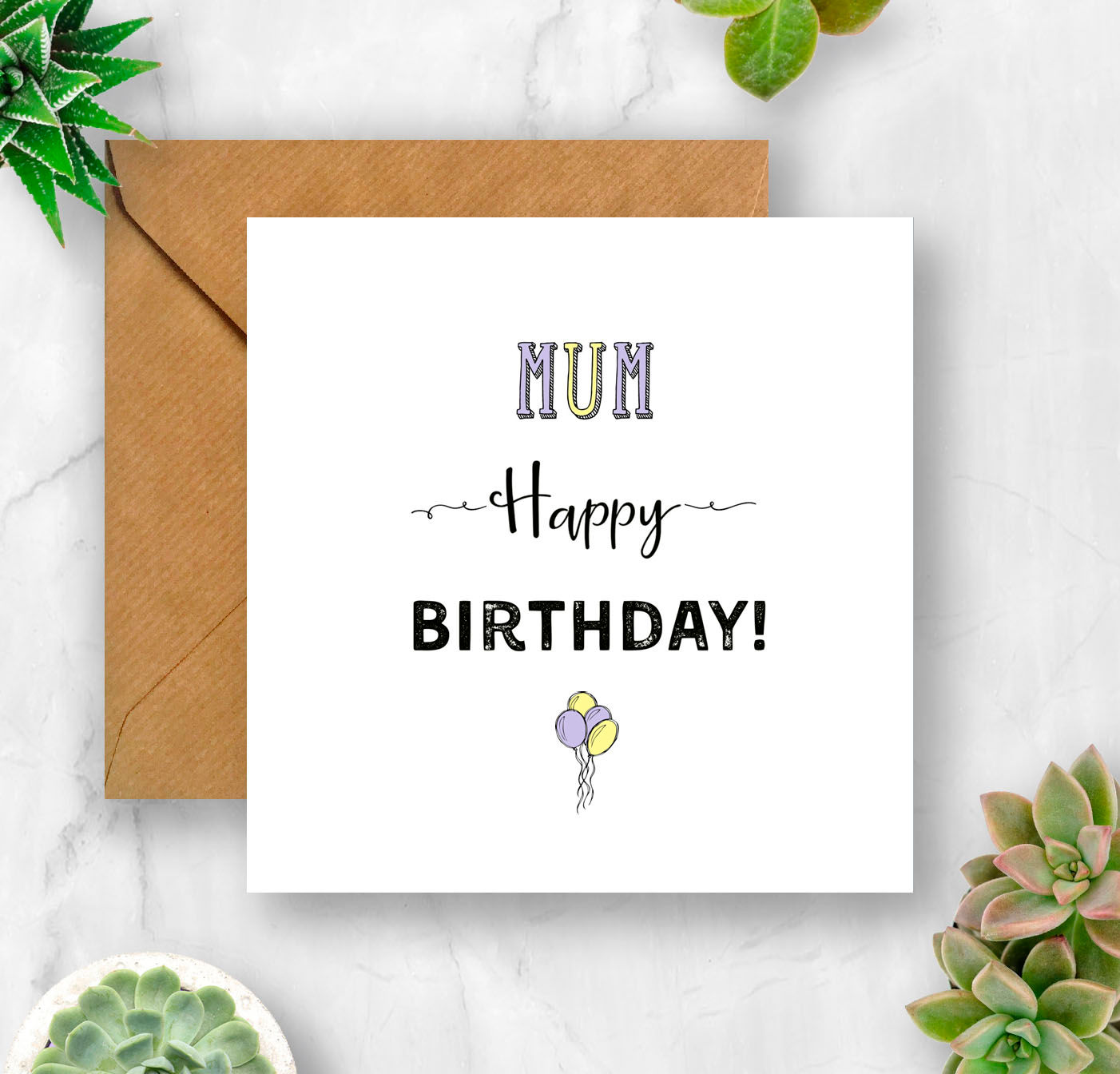 Balloons Mum Birthday Card