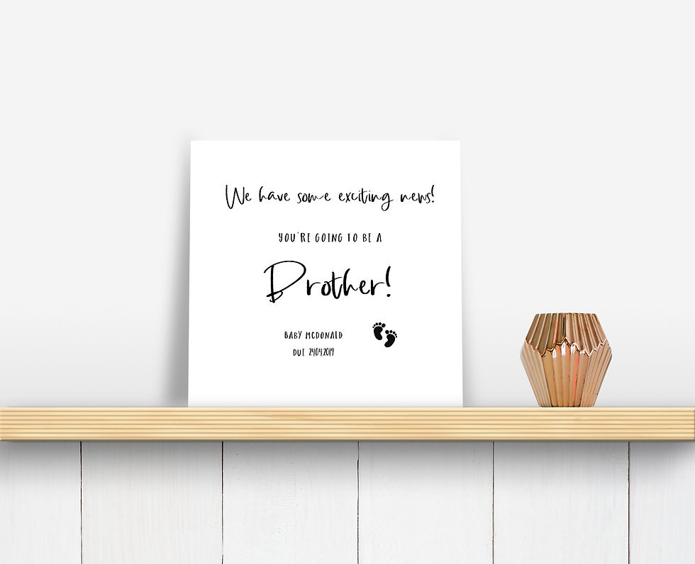 Thumbnail: Personalised Baby Feet Brother Pregnancy Announcement Card