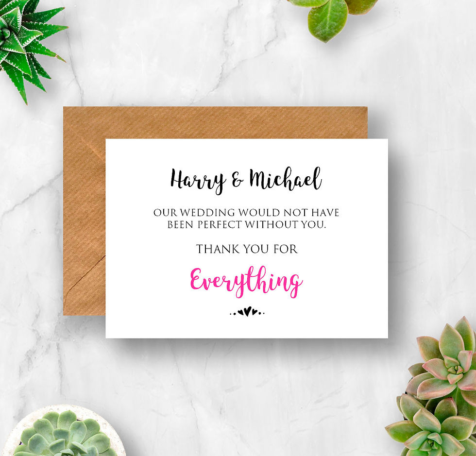 Thumbnail: Personalised Wedding Thank You For Everything Card