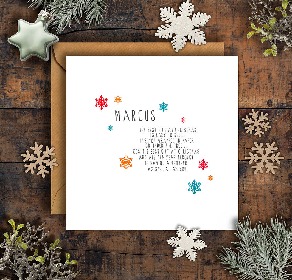 Thumbnail: Personalised Brother Paragraph Christmas Card