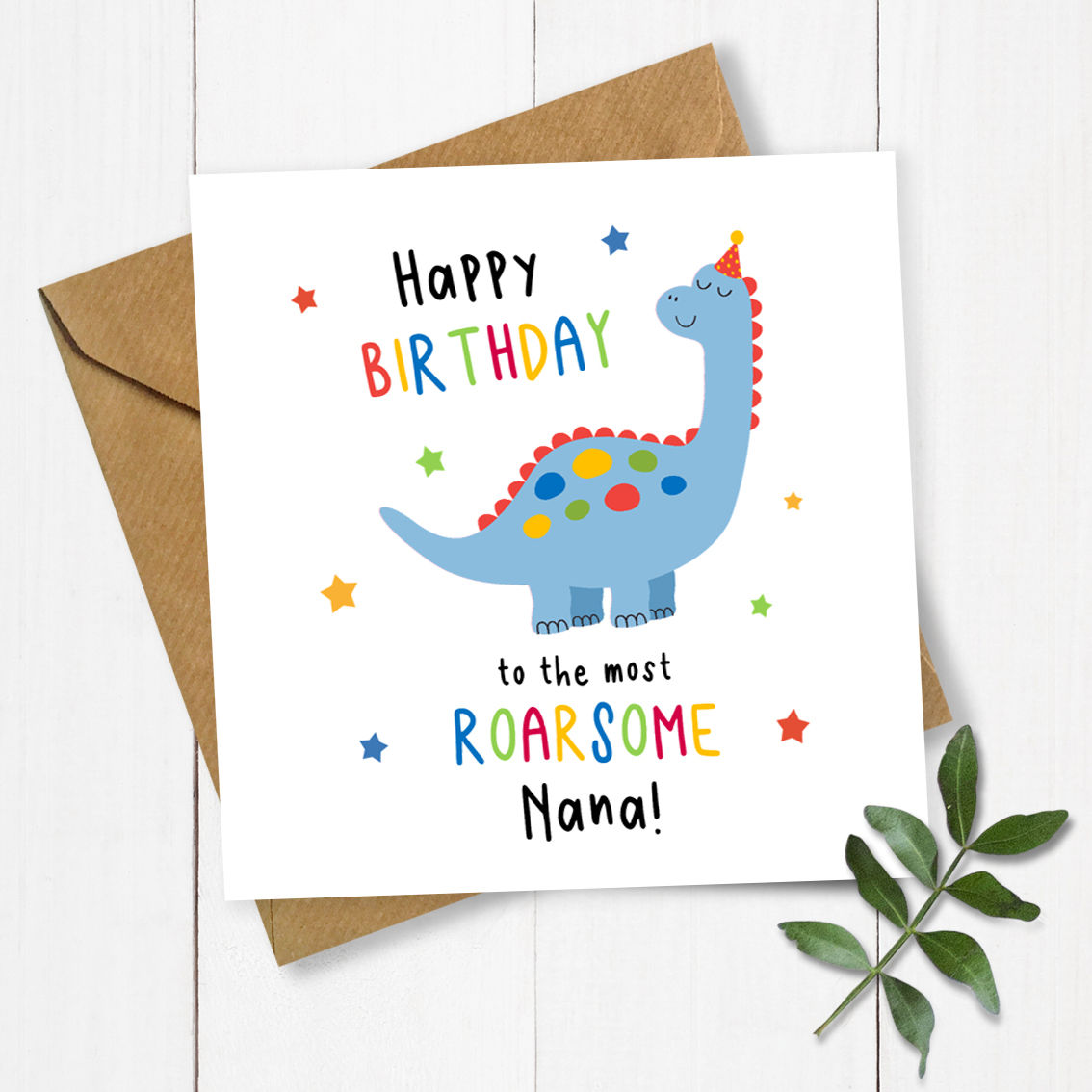 Nana Roarsome Dino Birthday Card