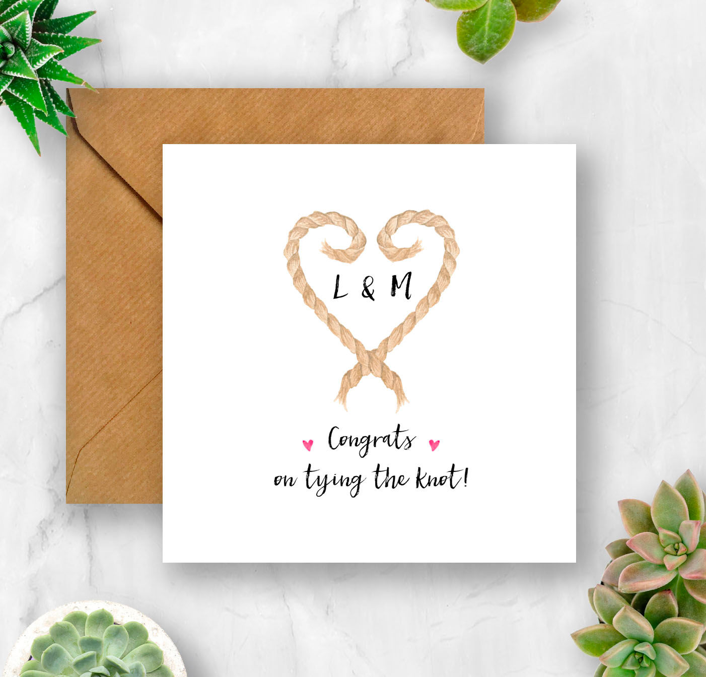 Personalised Congrats on Tying the Knot Wedding Card