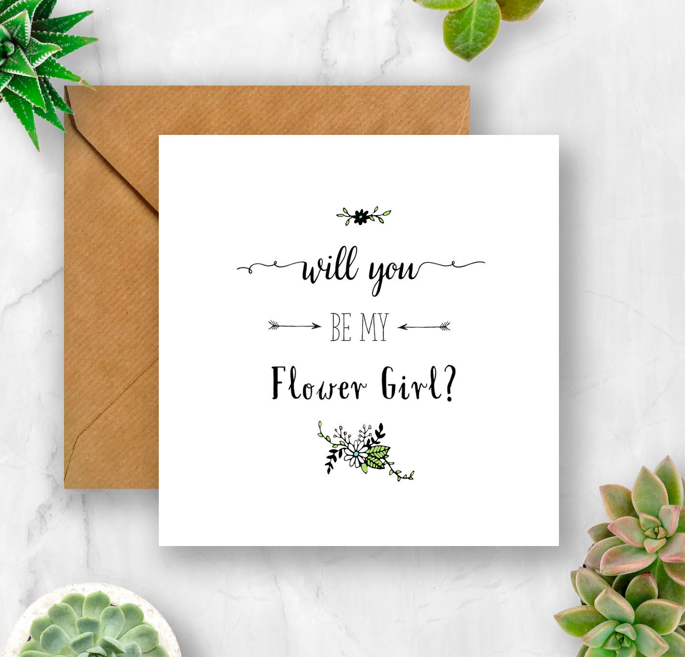 Will You Be My Flower Girl? Flower Card