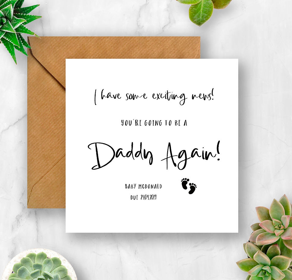 Thumbnail: Personalised Baby Feet Daddy Pregnancy Announcement Card