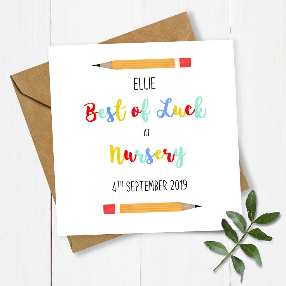 Personalised Pencils Best of Luck at Nursery Card