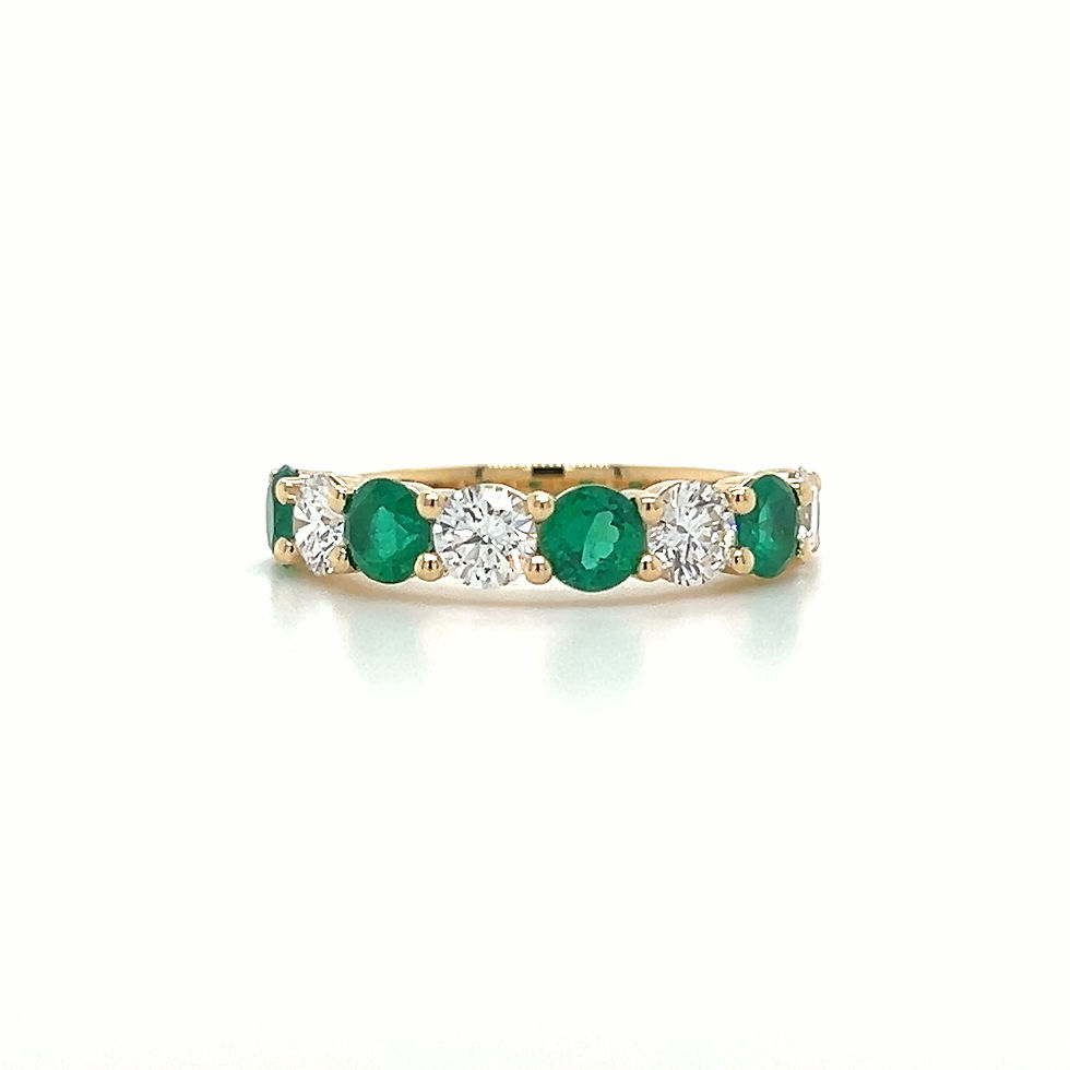 Thumbnail: Emerald & Diamond Half Eternity Ring