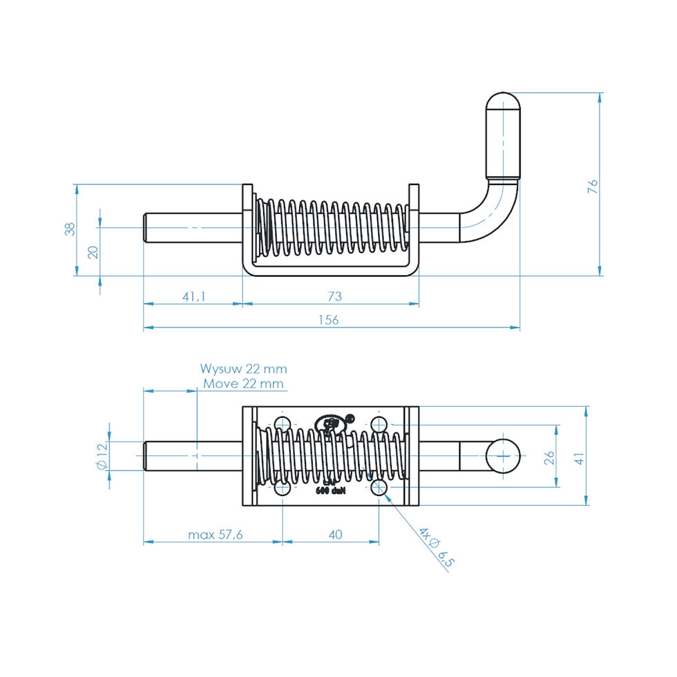 Miniatură: Inchizator oblon cu arc (capacitate maxima 600kg) SPP