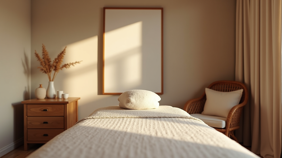 Eye-level view of a cozy therapy room with a welcoming atmosphere