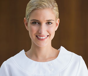 Blonde Beautician Front View