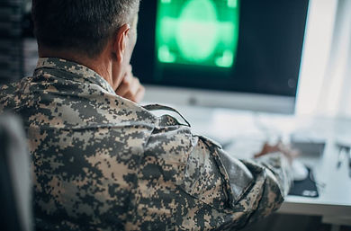 Military-Man-Working-On-Computer