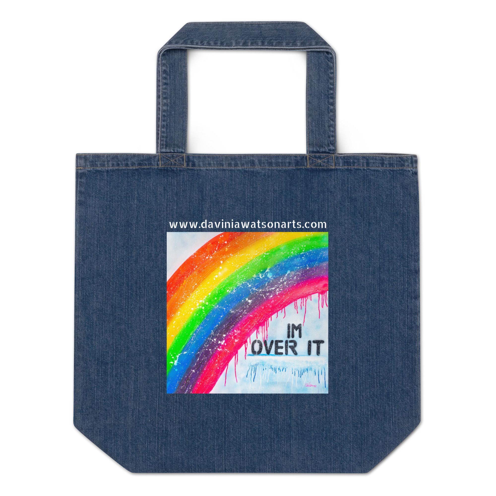 'I'm Over It' Organic denim tote bag