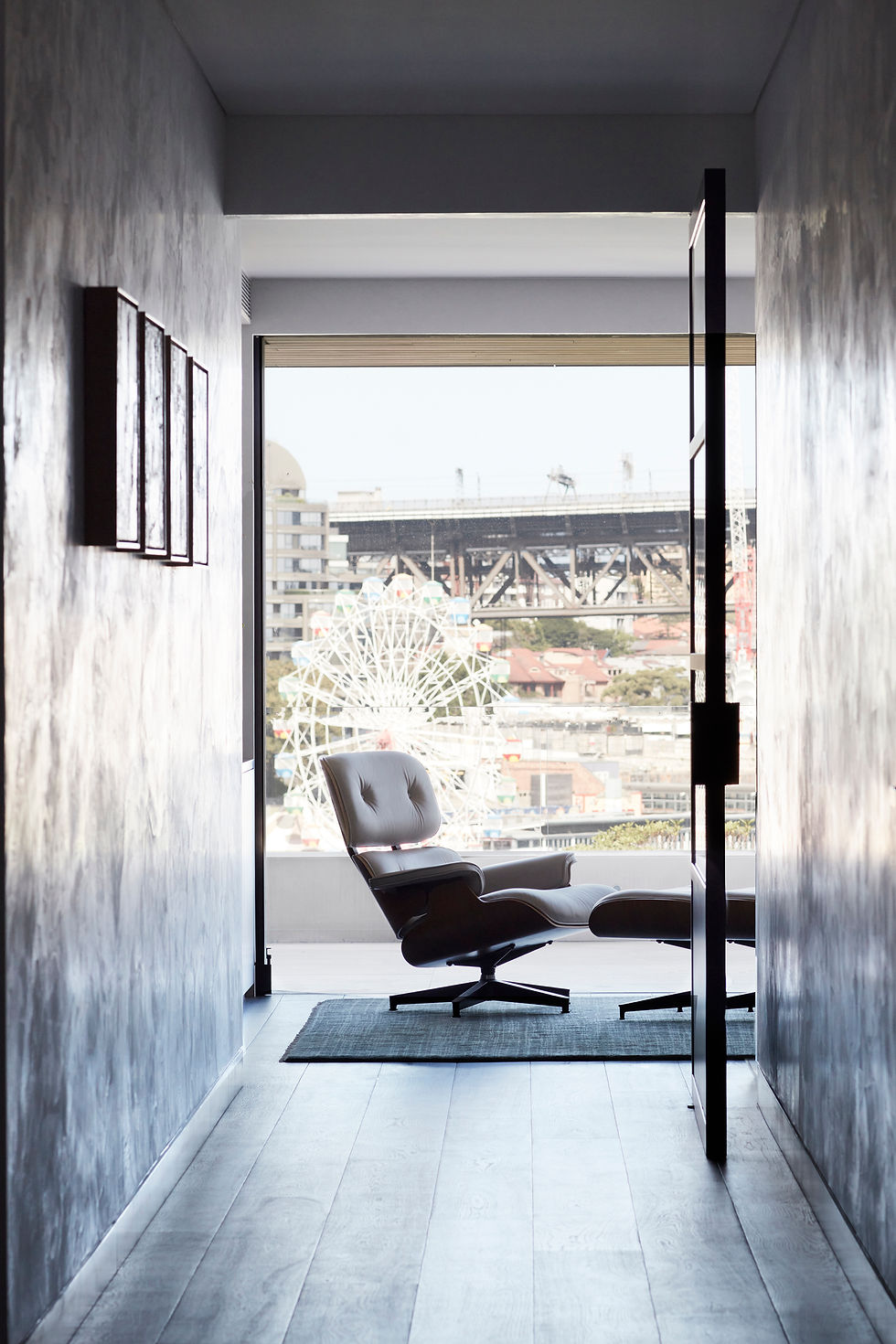 Hallway at Harbourside Home featuring ample natural light.