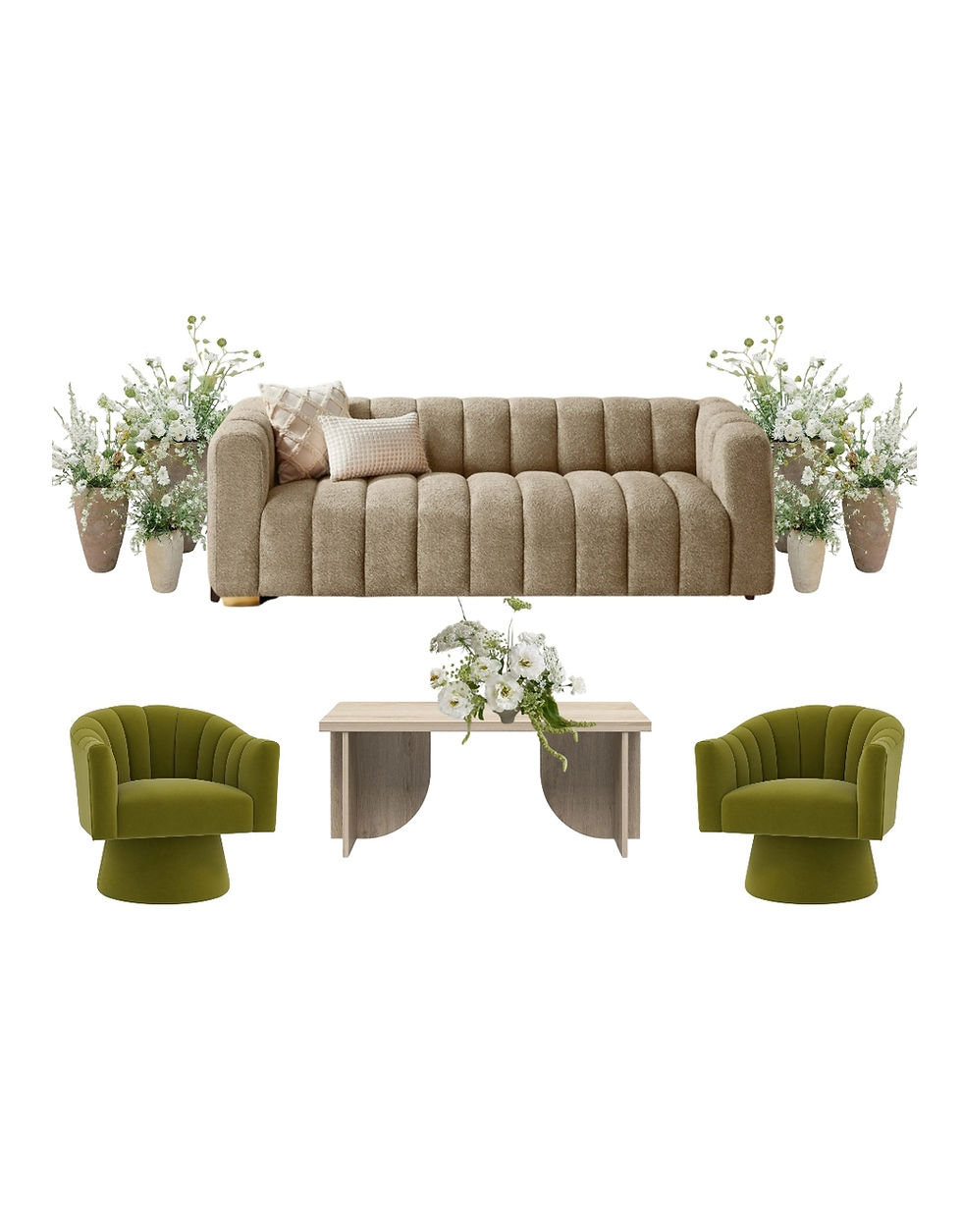 Thumbnail: Beige Boucle Couch
