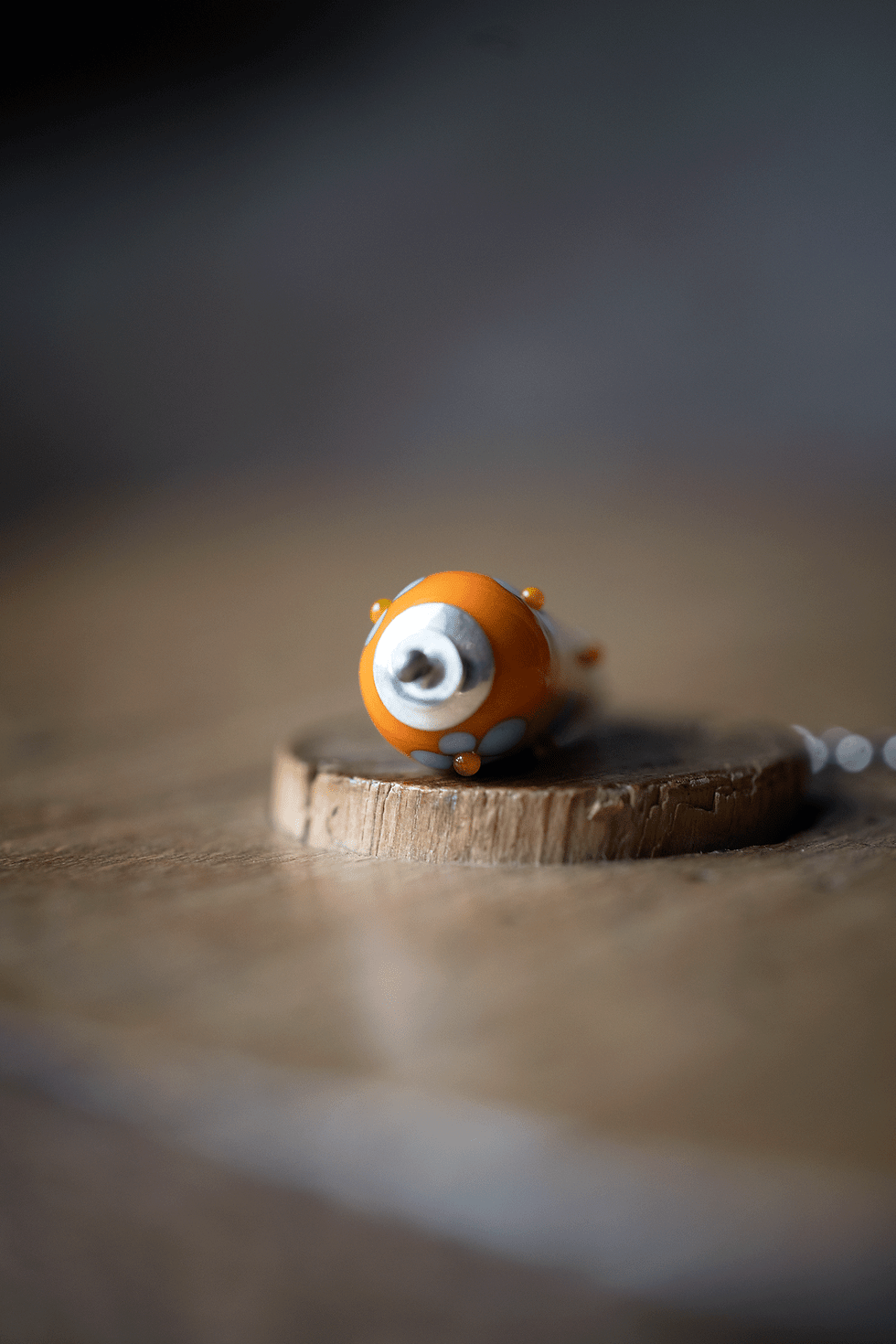 Miniature : pendentif goutte • petites fleurs • verre et argent • chaîne non inclus