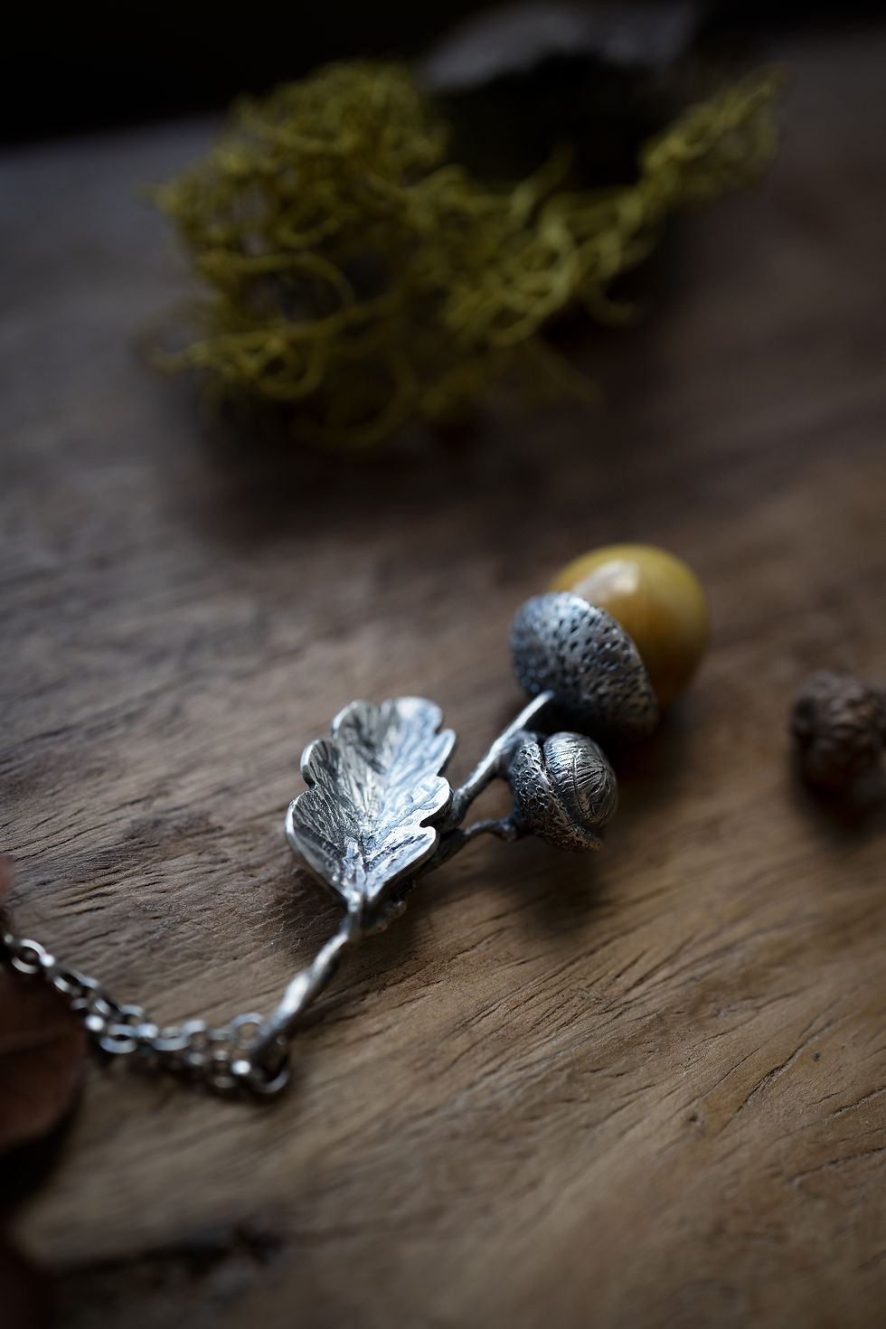 Miniature : pendentif le grand chêne I • verre et argent • chaîne non incluse