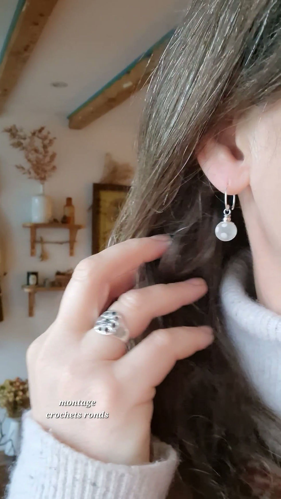 Miniature : SUR COMMANDE • boucles d'oreilles les p'tites polka • clear • verre et argent